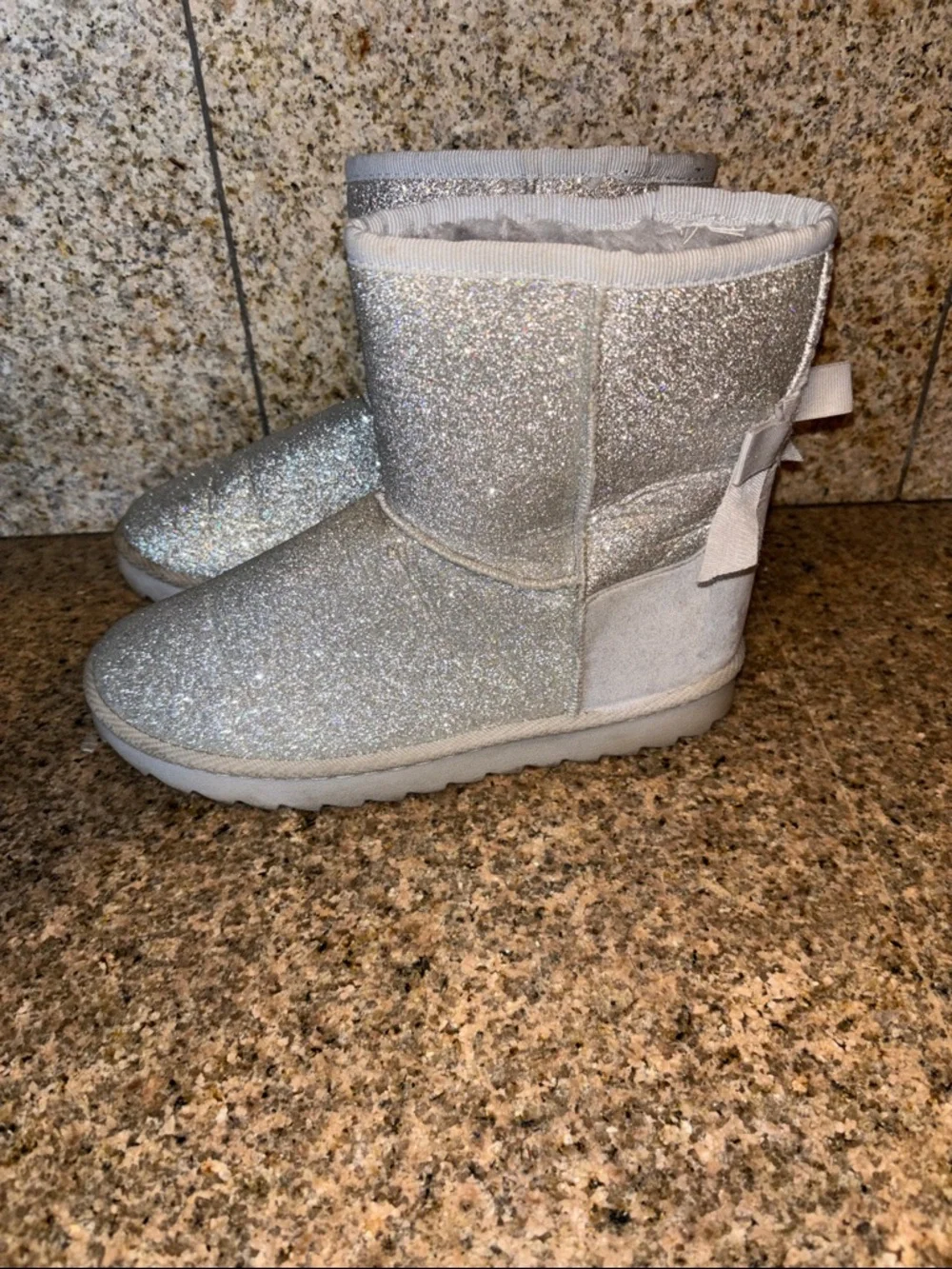 Kids' Sparkle Silver Cozy Boots